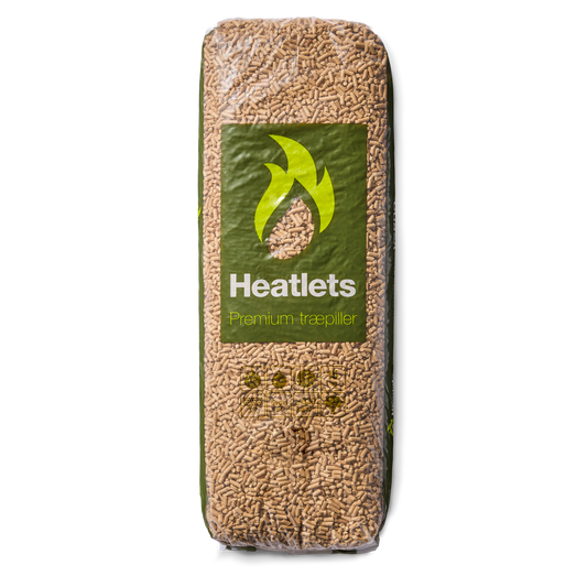 Heatlets Premium træpiller 6mm 15kg, 900 kg pr palle.