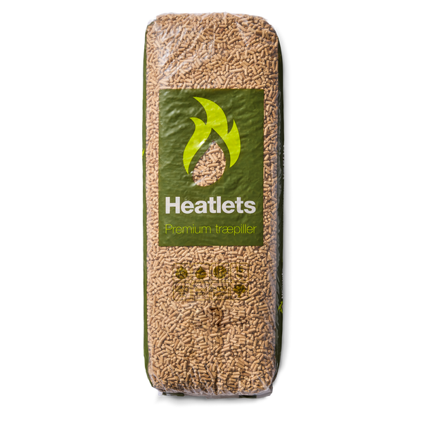 Heatlets Premium træpiller 6 mm, 15 kg, 900 kg pr. palle